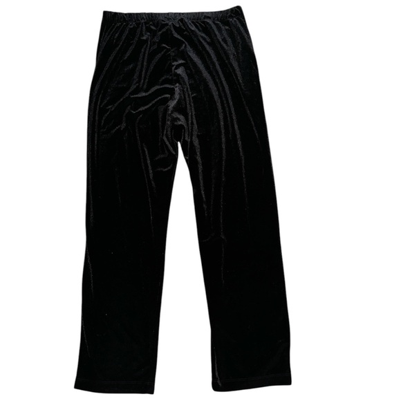 Lands’ End Black Velvet Pants Pockets Comfortable Elastic Waistband MP 10-12 - Picture 1 of 8